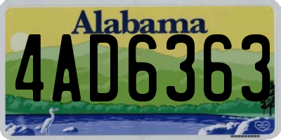 AL license plate 4AD6363