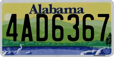 AL license plate 4AD6367