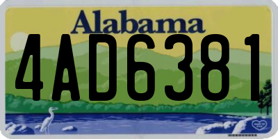 AL license plate 4AD6381