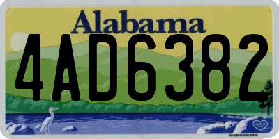 AL license plate 4AD6382