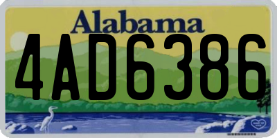 AL license plate 4AD6386