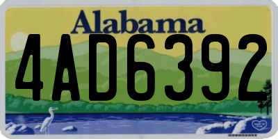 AL license plate 4AD6392