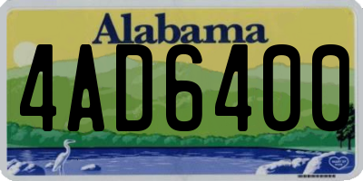 AL license plate 4AD6400