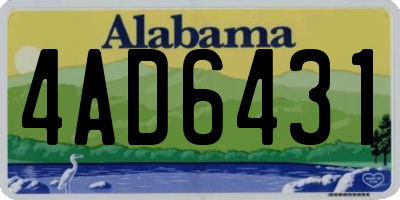 AL license plate 4AD6431