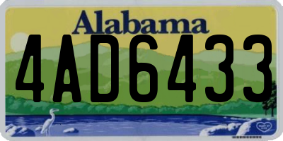 AL license plate 4AD6433