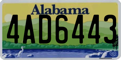 AL license plate 4AD6443