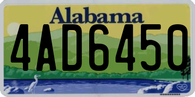 AL license plate 4AD6450