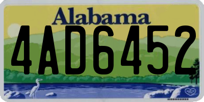 AL license plate 4AD6452