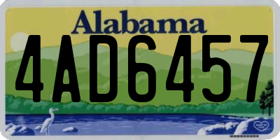 AL license plate 4AD6457