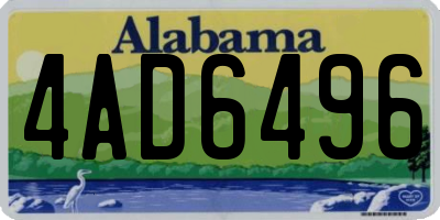 AL license plate 4AD6496