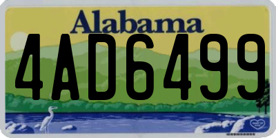 AL license plate 4AD6499