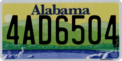 AL license plate 4AD6504