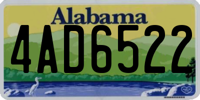AL license plate 4AD6522