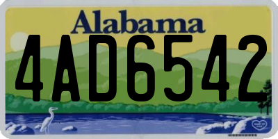 AL license plate 4AD6542