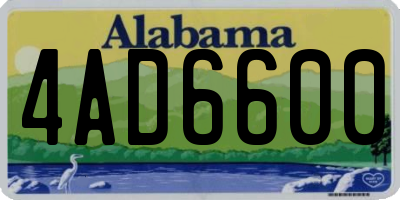 AL license plate 4AD6600