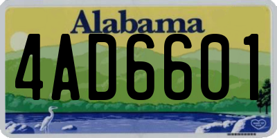 AL license plate 4AD6601