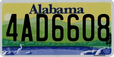AL license plate 4AD6608