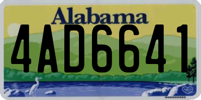 AL license plate 4AD6641