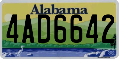 AL license plate 4AD6642