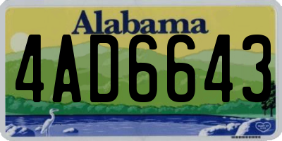 AL license plate 4AD6643