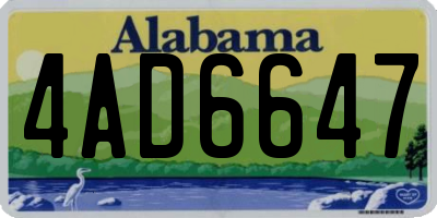 AL license plate 4AD6647