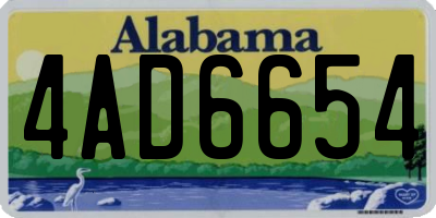 AL license plate 4AD6654