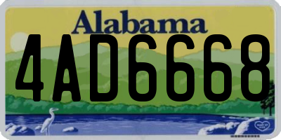 AL license plate 4AD6668