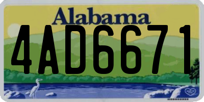 AL license plate 4AD6671