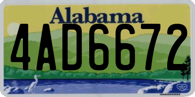 AL license plate 4AD6672