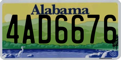 AL license plate 4AD6676
