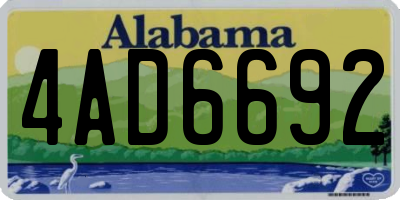 AL license plate 4AD6692