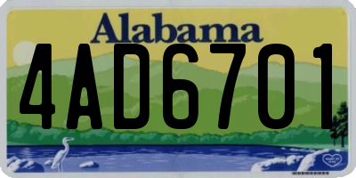 AL license plate 4AD6701