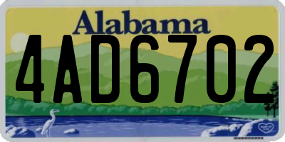 AL license plate 4AD6702