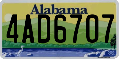 AL license plate 4AD6707