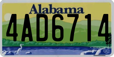 AL license plate 4AD6714