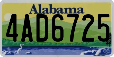 AL license plate 4AD6725