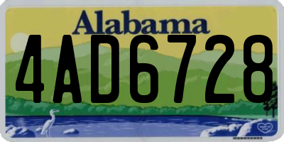 AL license plate 4AD6728