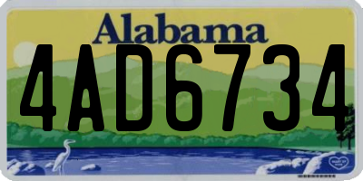 AL license plate 4AD6734