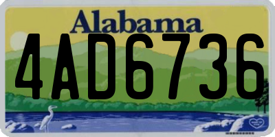 AL license plate 4AD6736