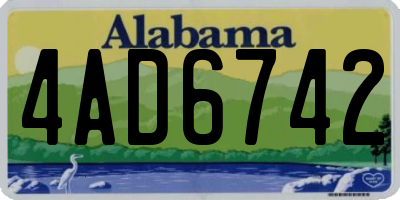 AL license plate 4AD6742