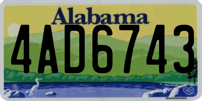 AL license plate 4AD6743