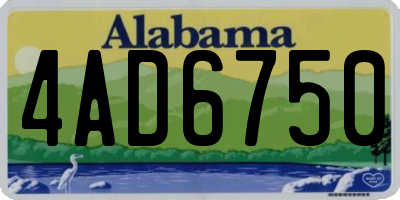 AL license plate 4AD6750