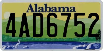 AL license plate 4AD6752