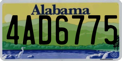 AL license plate 4AD6775