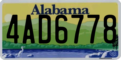AL license plate 4AD6778
