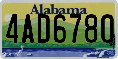 AL license plate 4AD6780