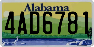 AL license plate 4AD6781