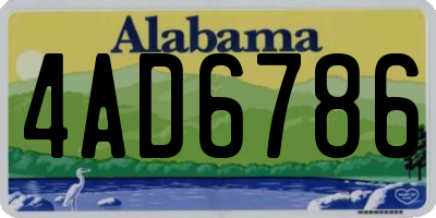 AL license plate 4AD6786