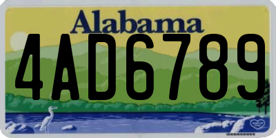 AL license plate 4AD6789