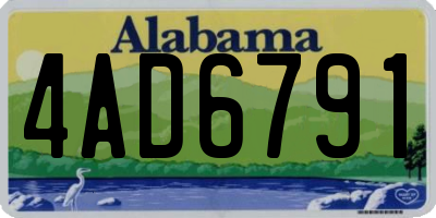 AL license plate 4AD6791
